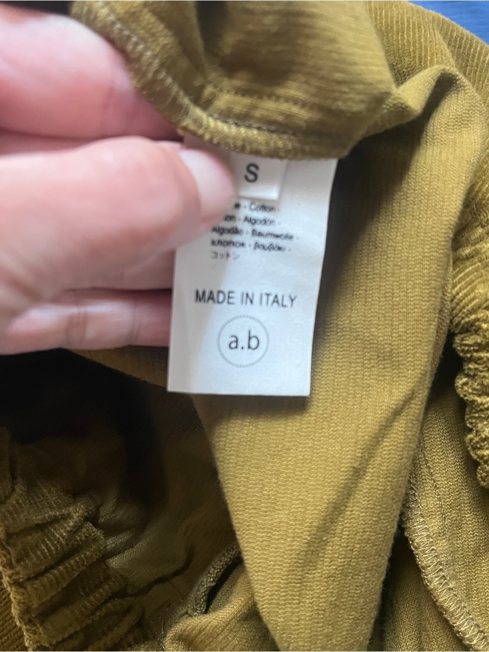 Apuntob 100% Cotton Mustard Yellow Corduroy Trousers Made in Italy Size S - Picture 5 of 11